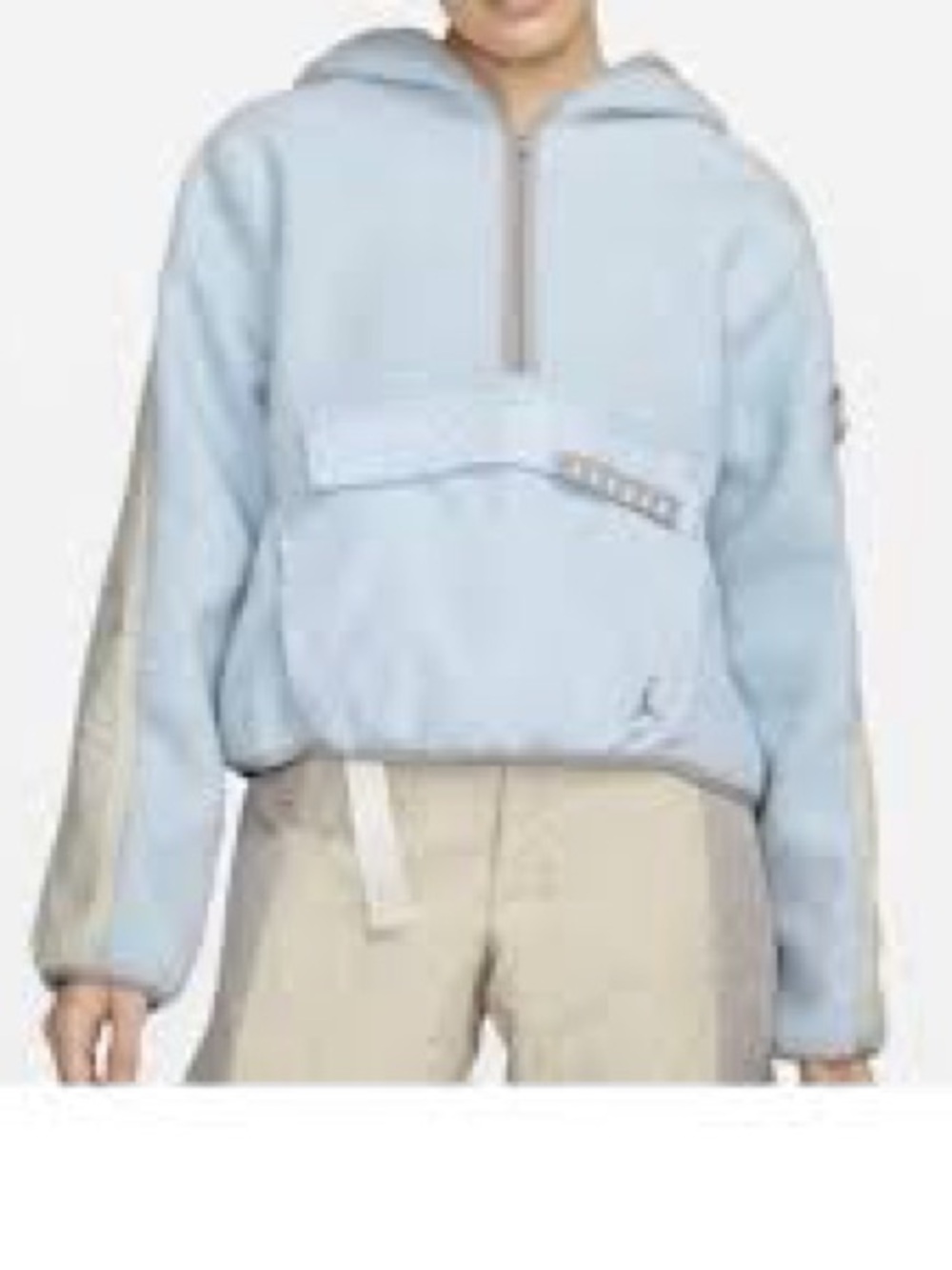 Nike Jordon Light Blue Hooded Half-Zip Jacket Size Small